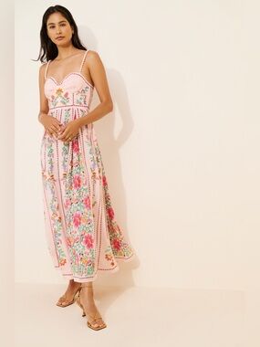 FARM Rio | Dresses | Gorgeous Farm Rio Classic Nature Sand Maxi Sz Xxs Nwt